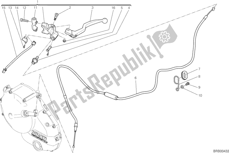 All parts for the Clutch Control of the Ducati Hypermotard Brasil 821 2014